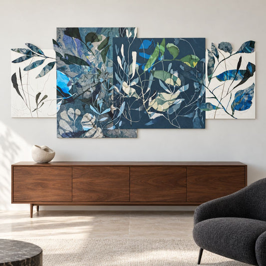 australian artwork blue off form shape