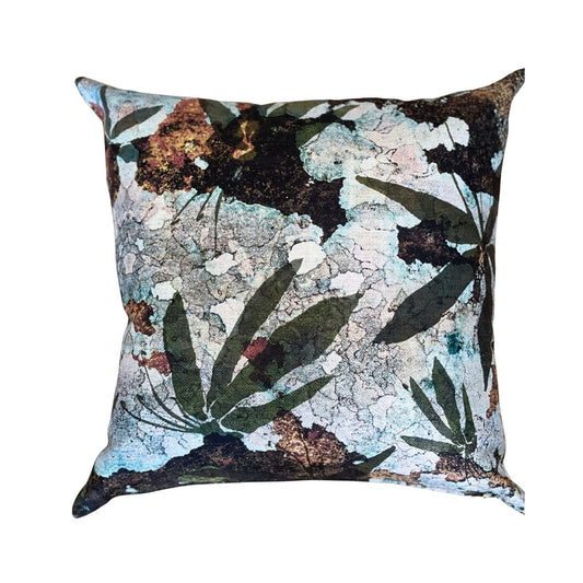 green watercolour cushion