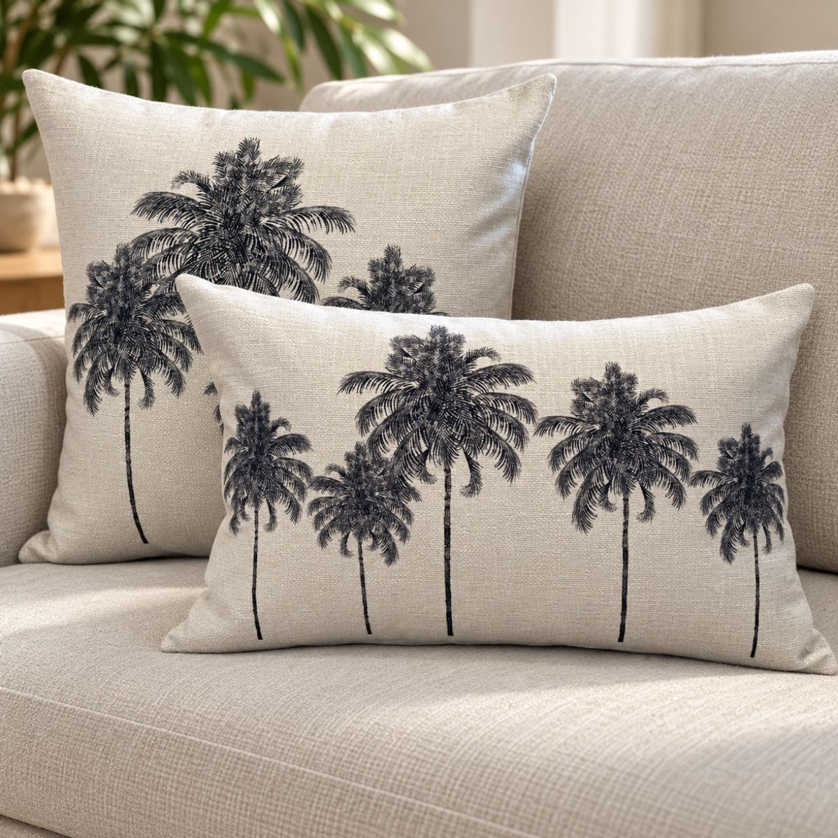 natural palm cushion