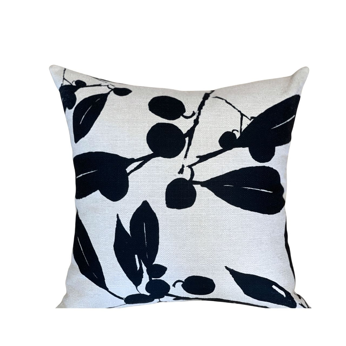black white botanical cushion