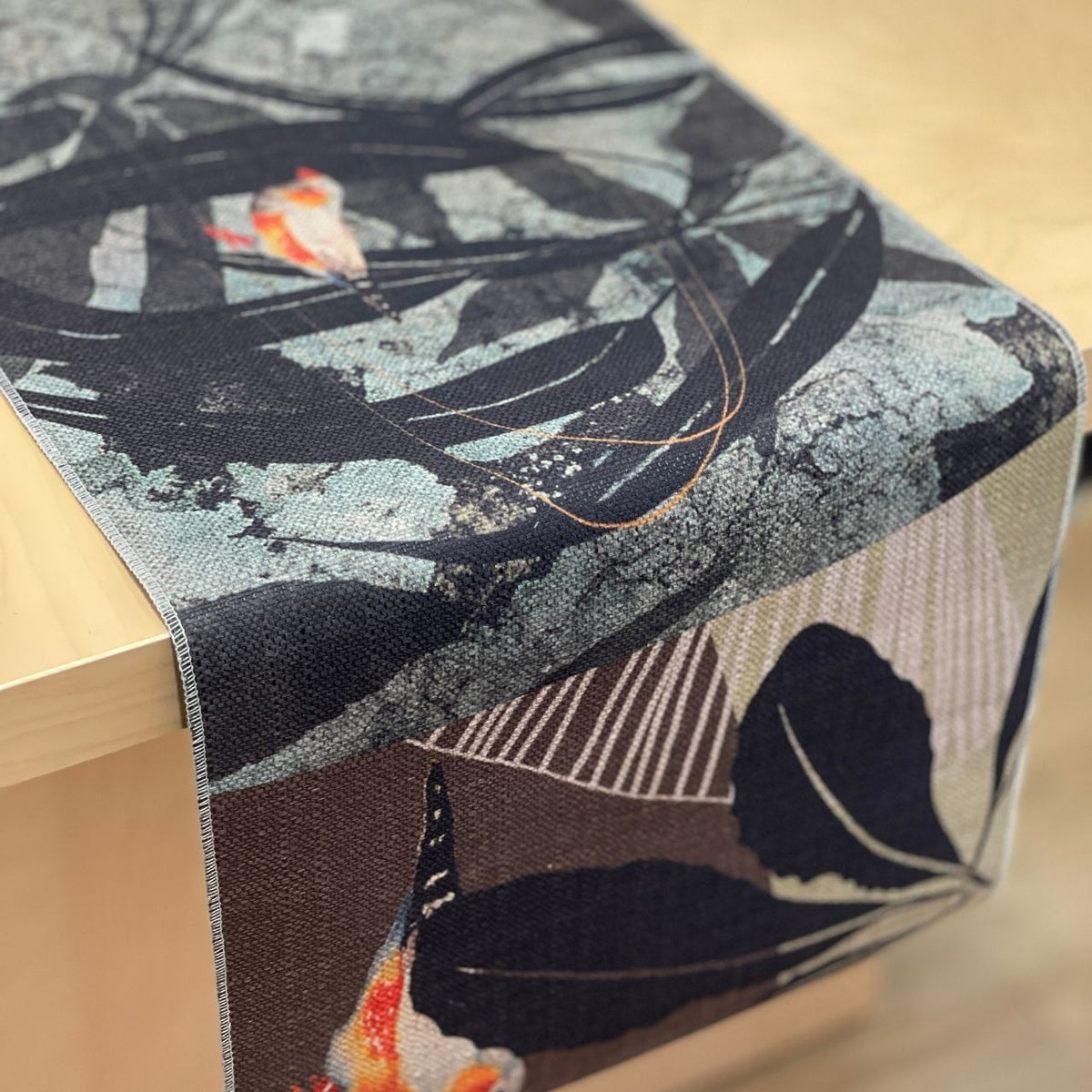 zebra finch bird table runner australian made