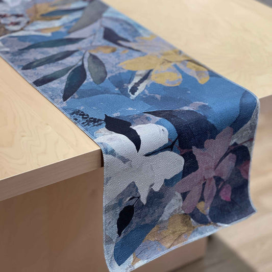 soft blue magnolia runner