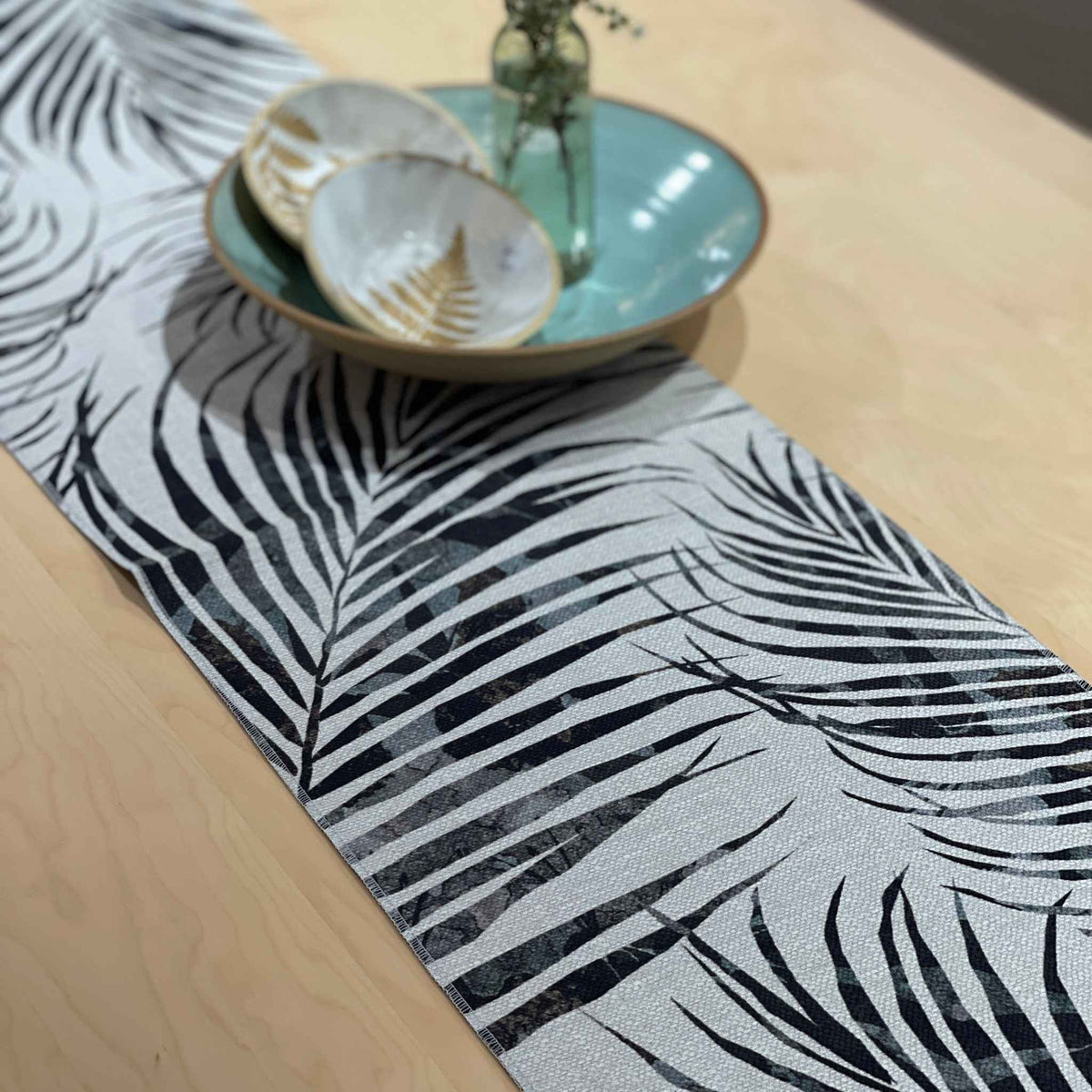 palm frond hand made runner